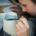 Louise Hall in her studio 2016
